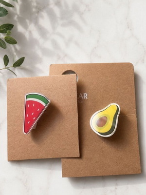 Σετ καρφίτσες Watermelon & Avocado καινούργιο, πολύχρωμο αξεσουάρ μόδας