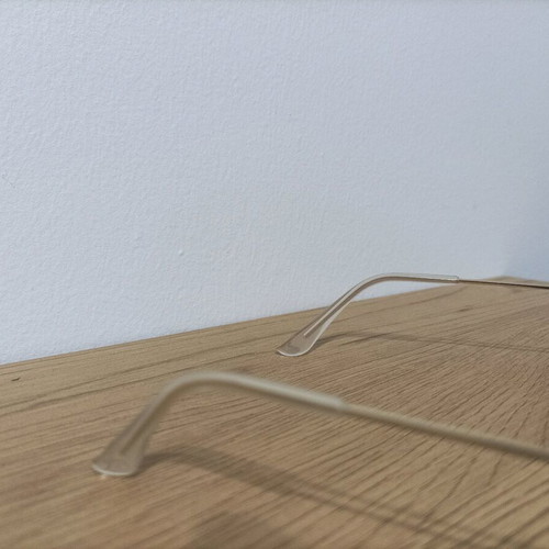 Sunglasses with polygonal transparent lens new, gold