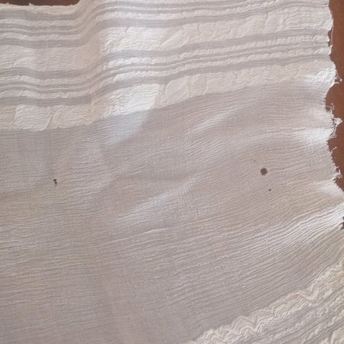 Soufli silk tablecloth used, ecru color, size 75x62