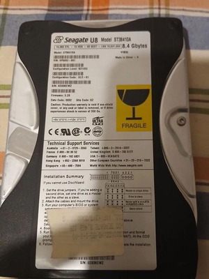 Seagate U8 ST38410A 3.5" HDD 8.4 GB ATA used, retro computing collectible