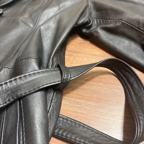 Elma Arwah women's black leather coat like new, size 54
