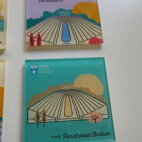 Panathenaic Stadium Coaster Set new, official Hellenic Olympic Committee
