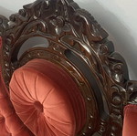 Κλασικό αντικέ σετ σαλονιού μεταχειρισμένο με 5θέσιο καναπέ, διθέσιο, πολυθρόνα και τραπεζάκια