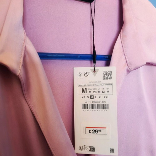 Mini satin dress Zara pink new, size M -  27,00 - Vendora.cy
