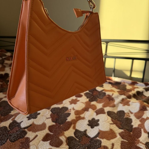 Nolah Shoulder Bag Orange like new with gold details