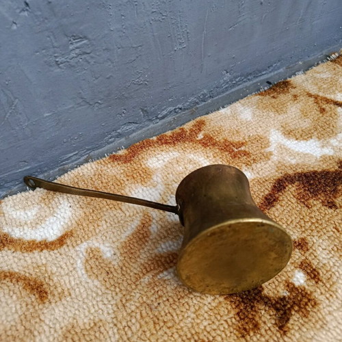 Old cezve handmade with engraved handle, used