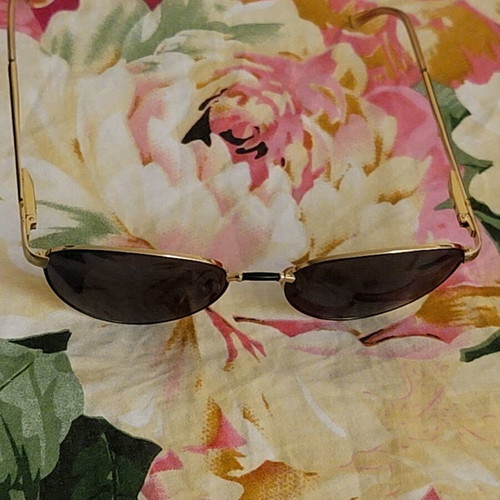 Diego dalla Palma vintage leather sunglasses, gold and black