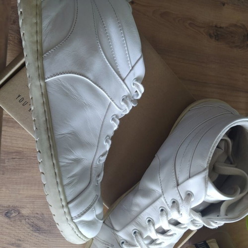 Mukishoes Cloud Leather High Sneakers Size 41 Used White