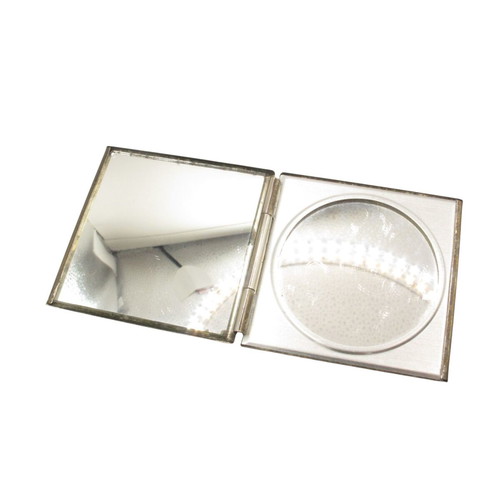 Vintage Maria Galland Paris mirror used, silver-plated, square