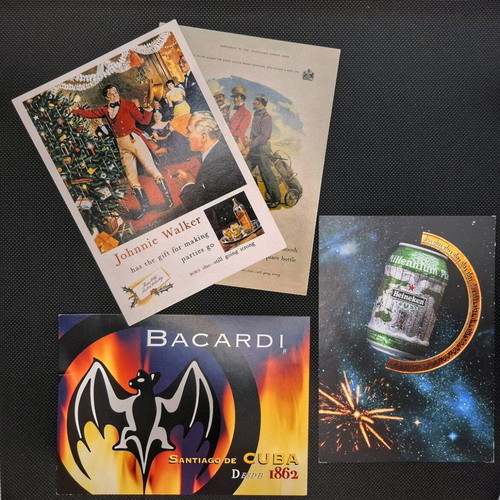 Collectible cartes postales with drinks theme, set of 8, like new
