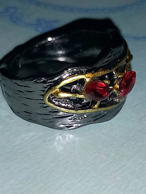 Bronze ring new with semi-precious stones size 9
