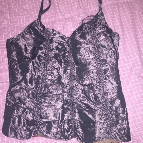 Brown satin corset like new, size M