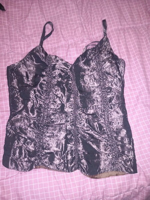 Brown satin corset like new, size M