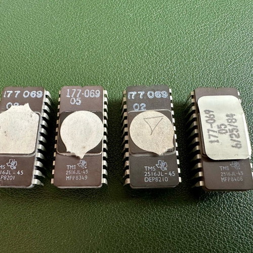 Texas Instruments TMS 2516JL-45 EPROMs used, pack of 4