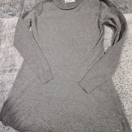 Grey blouse S/M like new with grey rhinestones