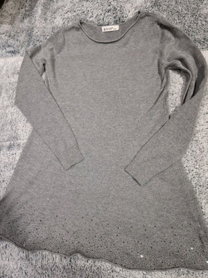 Grey blouse S/M like new with grey rhinestones