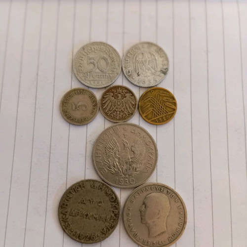 Pack of used Greek and foreign coins