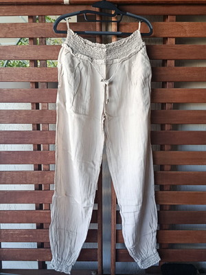 Paranoia Beige Pants Cotton and Silk Size L like new