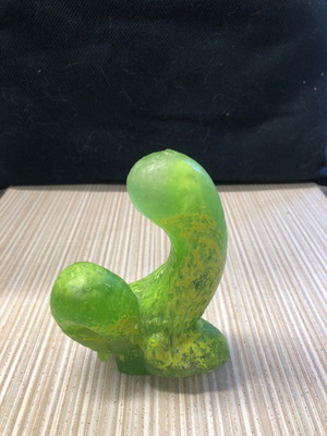Solid artistic glass sculpture