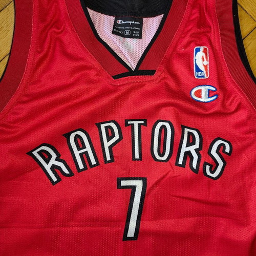 Toronto Raptors Jersey Champion basketball vest used, youth medium, Bargnani 7