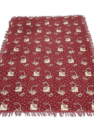Vintage Oriental Rug with Fringes, red, like new