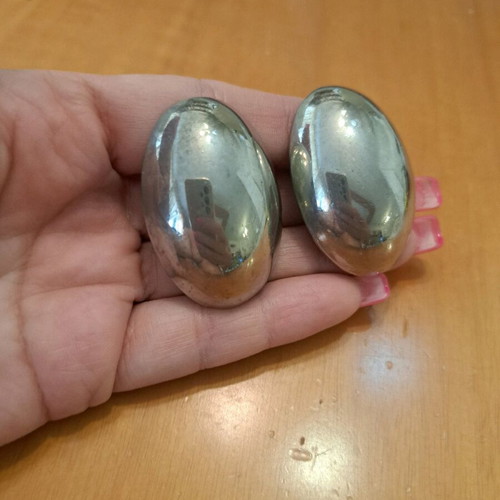 Vintage silver-plated earrings used, silver color