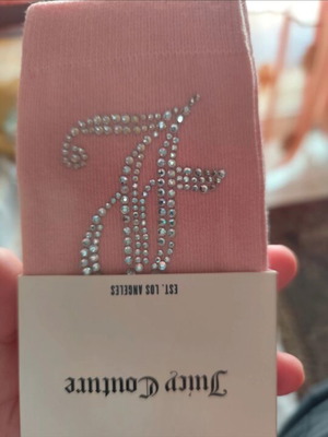 Κάλτσες Juicy Couture με Swarovski καινούργιες, στη συσκευασία τους, ροζ και ασημί