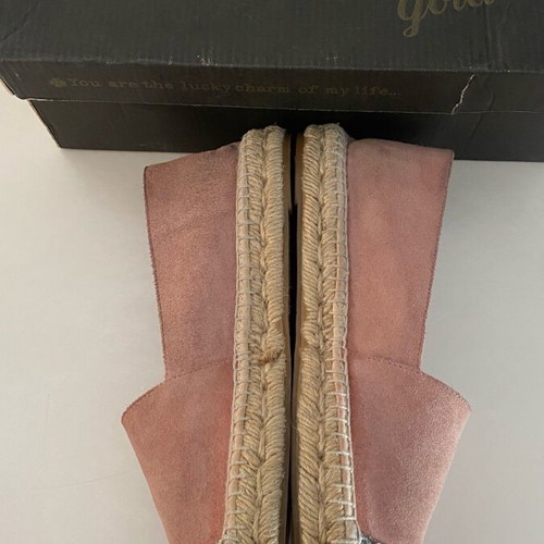 Doca espadrilles size 40 like new, real leather and suede, dusty pink with glitter