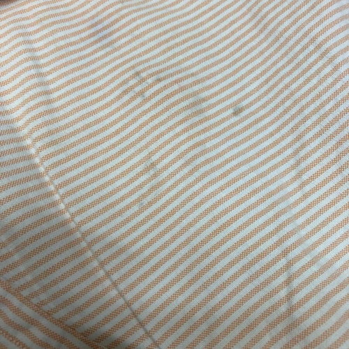 Ralph Lauren Short Sleeve Oxford Shirt L, beige white pinstripe, cotton