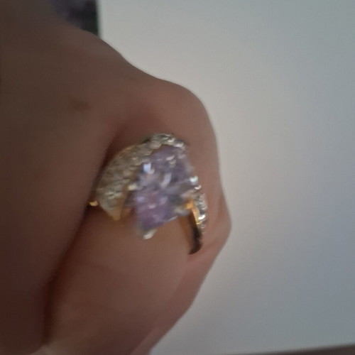 Vintage Atelier statement ring No52 like new, lilac marquise stone