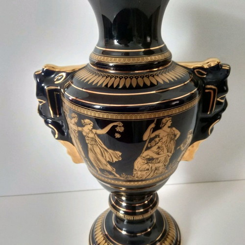 Decorative vase used, handmade, 24k gold plated