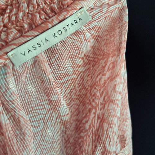 Vassia Kostara τοπ και ζακέτα καινούργια, one size, άσπρο και πορτοκαλί