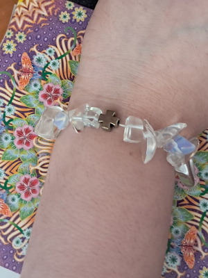 Handmade Baptismal Martyrika Bracelets Pack of 156 with Opalite Quartz and Steel Cross
