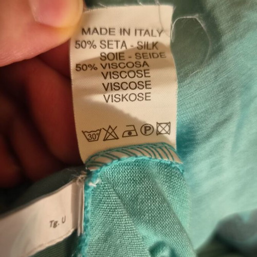 Turquoise long-sleeve top one size Wil Demulder London like new