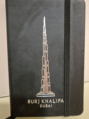 Small Burj Khalifa Dubai notebook new, black