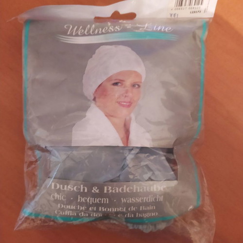 Waterproof hair cap for bath in sky blue