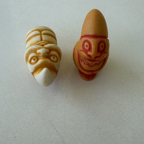 Vintage Kinder Surprise collectible egg-shaped figures, like new, set of 2