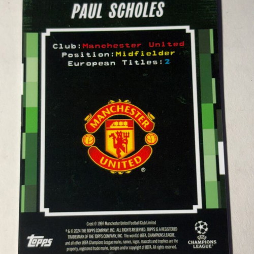 Paul Scholes Topps Decades 2025 Mercurial Manchester United card like new