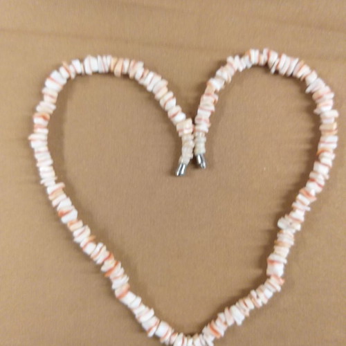 Necklace with broken square-shaped shells from the 1970s