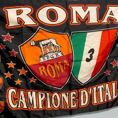 Large Roma Champion 2001 Flag new with pole holder