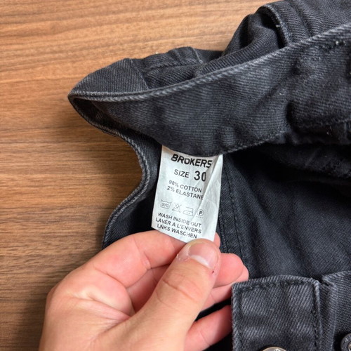 Brokers men's black jeans with rips, size W30, like new