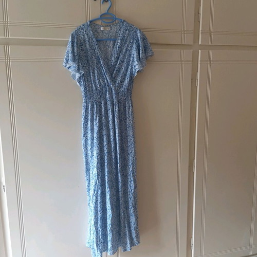 Conos long dress for tall women like new, white and blue