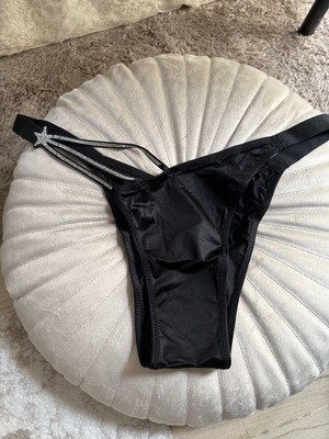 Victoria's Secret Brazilian black satin panty medium size brand new