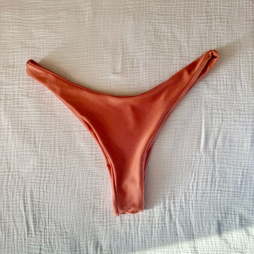 Bikini bottom peach high cut Brazil size L new