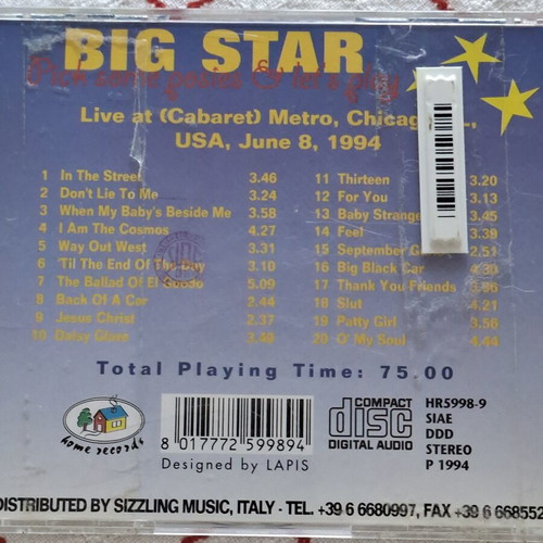 Big Star Pick Some Posies And Let's Play CD like new, rock
