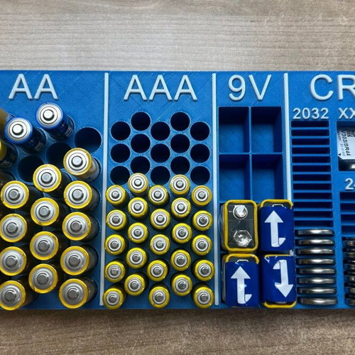 Battery case new, holds AA, AAA, 9V, CR types