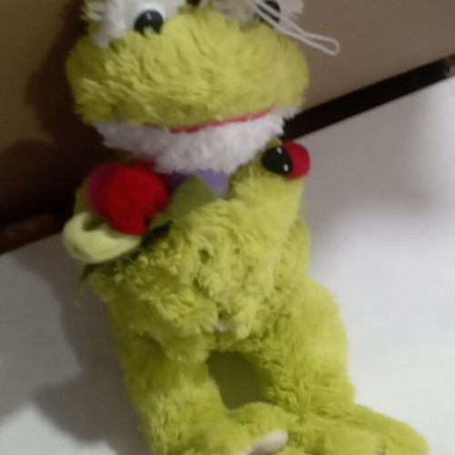 Plush frog used, height 27 cm
