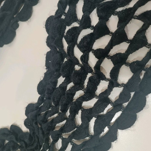 Women's black knitted scarf new with fringes