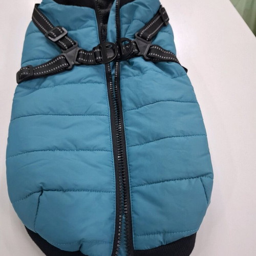 Trixie Pontis dog jacket like new, padded aqua polyester