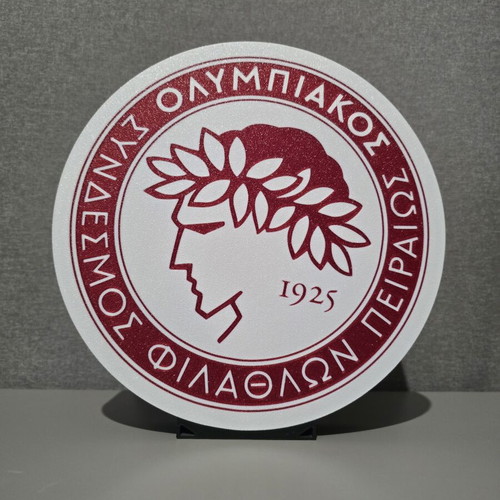 3D Printed Olympiakos Symbol Lamp like new, USB LED light